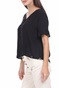 SUPERDRY-Γυναικεία μπλούζα SUPERDRY LACE TOP μαύρη