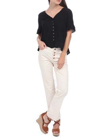 SUPERDRY-Γυναικεία μπλούζα SUPERDRY LACE TOP μαύρη