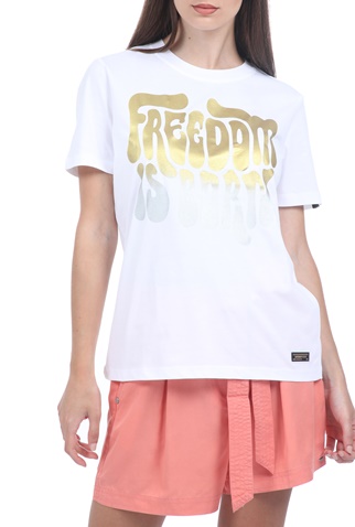 SUPERDRY-Γυναικείο t-shirt SUPERDRY λευκό