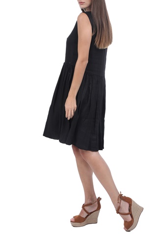 SUPERDRY-Γυναικείο φόρεμα SUPERDRY TEXTURED DAY DRESS μαύρο