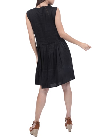 SUPERDRY-Γυναικείο φόρεμα SUPERDRY TEXTURED DAY DRESS μαύρο
