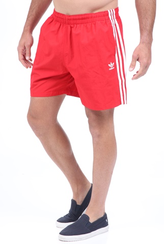 adidas Originals-Ανδρικό μαγιό σορτς adidas Originals 3 STRIPE κόκκινο