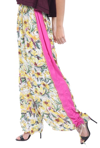 FREE PEOPLE COLLECTION-Γυναικεία παντελόνα FREE PEOPLE IN BLOOM μπεζ ροζ