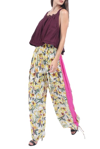 FREE PEOPLE COLLECTION-Γυναικεία παντελόνα FREE PEOPLE IN BLOOM μπεζ ροζ