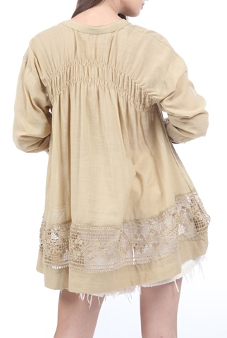 FREE PEOPLE COLLECTION-Γυναικεία τουνίκ FREE PEOPLE GREEN GARDENS λαδί