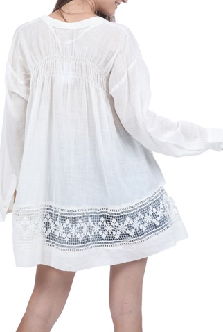FREE PEOPLE COLLECTION-Γυναικεία τουνίκ FREE PEOPLE GREEN GARDENS λευκή