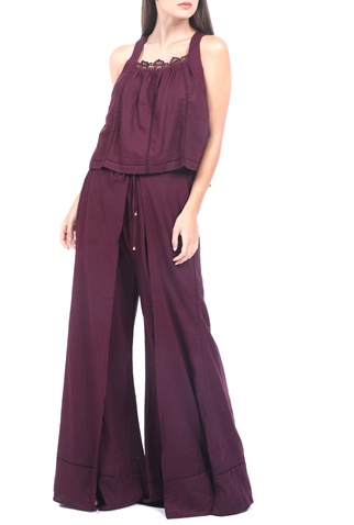 FREE PEOPLE COLLECTION-Γυναικείο σετ από top και παντελόνα FREE PEOPLE LAINEY μοβ