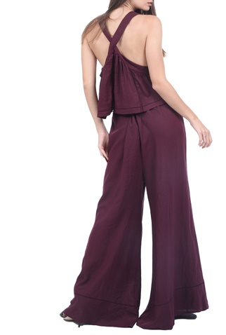 FREE PEOPLE COLLECTION-Γυναικείο σετ από top και παντελόνα FREE PEOPLE LAINEY μοβ