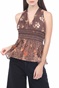 FREE PEOPLE COLLECTION-Γυναικείο τοπ FREE PEOPLE BRINKLEY καφέ