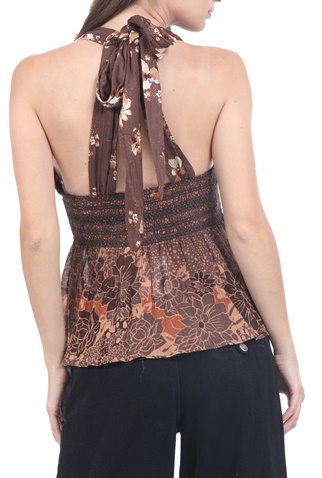 FREE PEOPLE COLLECTION-Γυναικείο τοπ FREE PEOPLE BRINKLEY καφέ