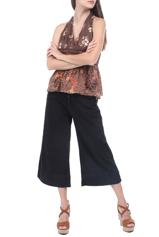 FREE PEOPLE COLLECTION-Γυναικείο τοπ FREE PEOPLE BRINKLEY καφέ