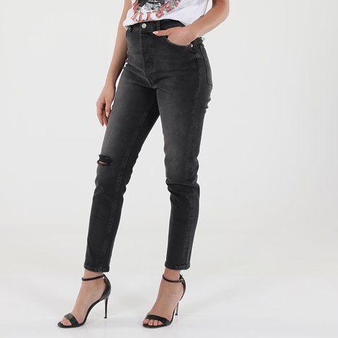 FREE PEOPLE COLLECTION-Γυναικείο jean παντελόνι FREE PEOPLE COLLECTION FPC.1SB.020.009 FREE PEOPLE ZURI MOM μαύρο