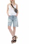 FREE PEOPLE COLLECTION-Γυναικεία jean βερμούδα FREE PEOPLE COLLECTION SALINAS LONG SHORT μπλε