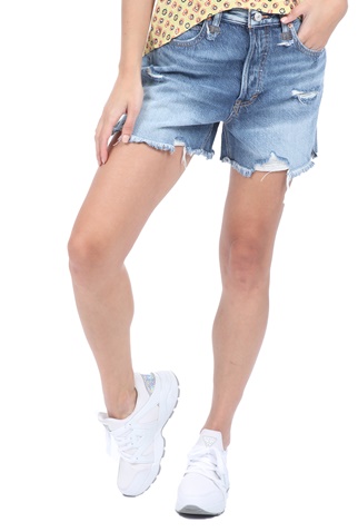 FREE PEOPLE COLLECTION-Γυναικείο jean σορτς FREE PEOPLE MAKAI μπλε