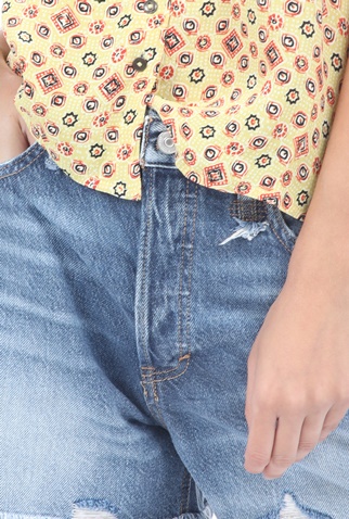 FREE PEOPLE COLLECTION-Γυναικείο jean σορτς FREE PEOPLE MAKAI μπλε