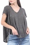 FREE PEOPLE COLLECTION-Γυναικεία κοντομάνικη μπλούζα FREE PEOPLE SAMMIE γκρι