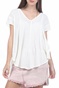 FREE PEOPLE COLLECTION-Γυναικεία κοντομάνικη μπλούζα FREE PEOPLE SAMMIE λευκή