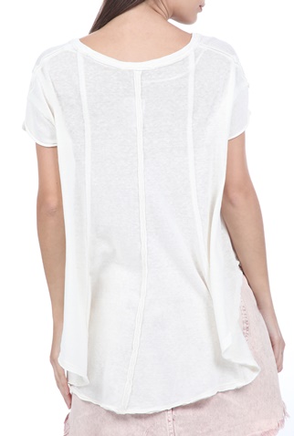 FREE PEOPLE COLLECTION-Γυναικεία κοντομάνικη μπλούζα FREE PEOPLE SAMMIE λευκή