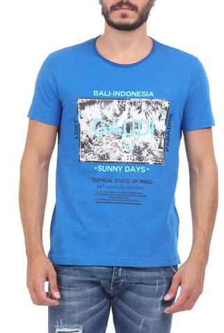 GAUDI-Ανδρικό t-shirt GAUDI FASHION μπλε