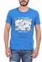 GAUDI-Ανδρικό t-shirt GAUDI FASHION μπλε