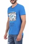 GAUDI-Ανδρικό t-shirt GAUDI FASHION μπλε
