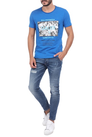 GAUDI-Ανδρικό t-shirt GAUDI FASHION μπλε