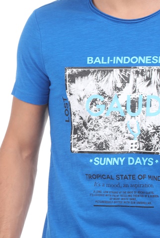 GAUDI-Ανδρικό t-shirt GAUDI FASHION μπλε