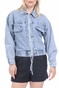 KENDALL + KYLIE-Γυναικείο cropped jean jacket KENDALL + KYLIE μπλε