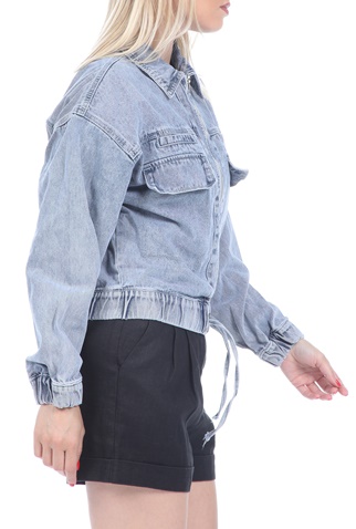 KENDALL + KYLIE-Γυναικείο cropped jean jacket KENDALL + KYLIE μπλε
