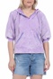 KENDALL + KYLIE-Γυναικεία φούτερ μπλούζα KENDALL + KYLIE BLANKET STITCH μοβ