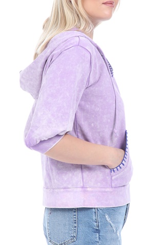 KENDALL + KYLIE-Γυναικεία φούτερ μπλούζα KENDALL + KYLIE BLANKET STITCH μοβ