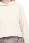 KENDALL + KYLIE-Γυναικεία cropped φούτερ μπλούζα KENDALL + KYLIE RUCHING SLEEVE εκρού