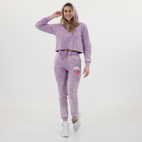 KENDALL+KYLIE-Γυναικεία cropped φούτερ μπλούζα KENDALL+KYLIE KKC.1S1.014.002 λιλά