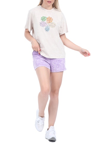 KENDALL + KYLIE-Γυναικείο σορτς KENDALL + KYLIE BLANKET STITCH SWEAT μοβ