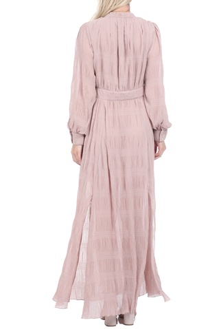 KENDALL + KYLIE-Γυναικείο maxi φόρεμα KENDALL + KYLIE BUTTON UP CREW ροζ