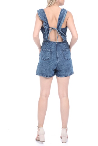 KENDALL + KYLIE-Γυναικεία ολόσωμη jean φόρμα σορτς KENDALL + KYLIE ROMPER μπλε