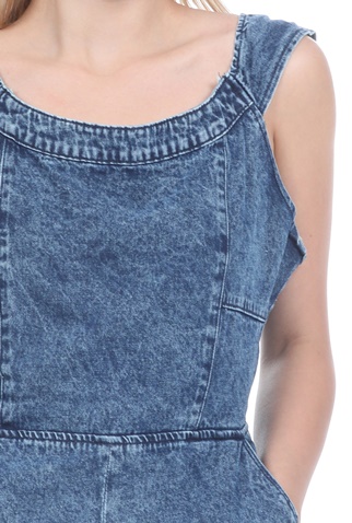 KENDALL + KYLIE-Γυναικεία ολόσωμη jean φόρμα σορτς KENDALL + KYLIE ROMPER μπλε