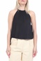 KENDALL + KYLIE-Γυναικείο αμάνικο top KENDALL + KYLIΕ SIDE RIBBON TIE μαύρο