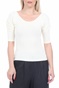 KENDALL + KYLIE-Γυναικεία μπλούζα KENDALL + KYLIE PUFF SLEEVE KNIT μπεζ