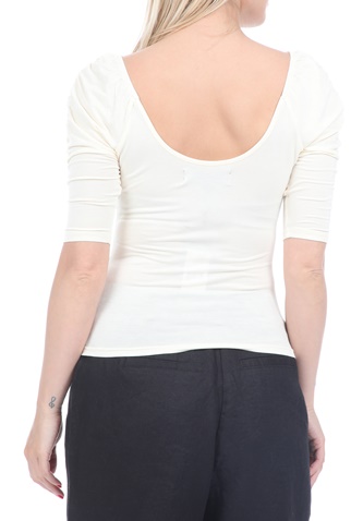 KENDALL + KYLIE-Γυναικεία μπλούζα KENDALL + KYLIE PUFF SLEEVE KNIT μπεζ