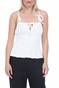 KENDALL + KYLIE-Γυναικείο top KENDALL + KYLIE RUFFLE WAIST λευκό