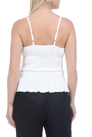 KENDALL + KYLIE-Γυναικείο top KENDALL + KYLIE RUFFLE WAIST λευκό