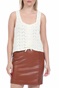 KENDALL + KYLIE-Γυναικείο πλεκτό cropped top KENDALL + KYLIE μπεζ