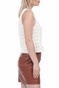 KENDALL + KYLIE-Γυναικείο πλεκτό cropped top KENDALL + KYLIE μπεζ