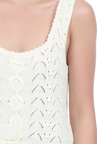 KENDALL + KYLIE-Γυναικείο πλεκτό cropped top KENDALL + KYLIE μπεζ