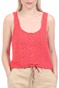 KENDALL + KYLIE-Γυναικείο πλεκτό cropped top KENDALL + KYLIE πορτοκαλί