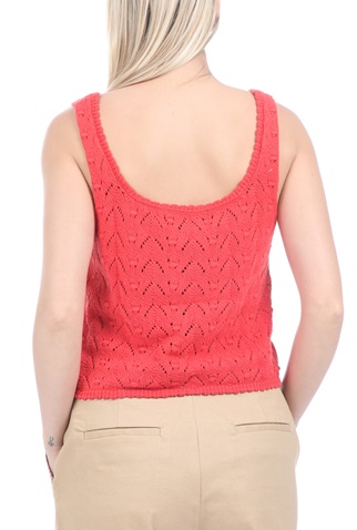 KENDALL + KYLIE-Γυναικείο πλεκτό cropped top KENDALL + KYLIE πορτοκαλί