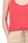 KENDALL + KYLIE-Γυναικείο πλεκτό cropped top KENDALL + KYLIE πορτοκαλί