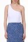 KENDALL + KYLIE-Γυναικείο κορμάκι KENDALL + KYLIE ONE SHOULDER BODY λευκό