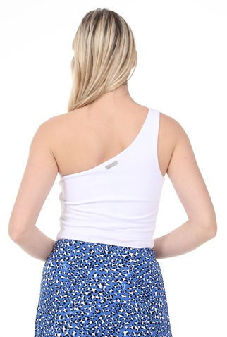 KENDALL + KYLIE-Γυναικείο κορμάκι KENDALL + KYLIE ONE SHOULDER BODY λευκό
